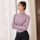 Crop Workout Jacket for Women - Omega Walk - YG-LSM009-Mauve-S