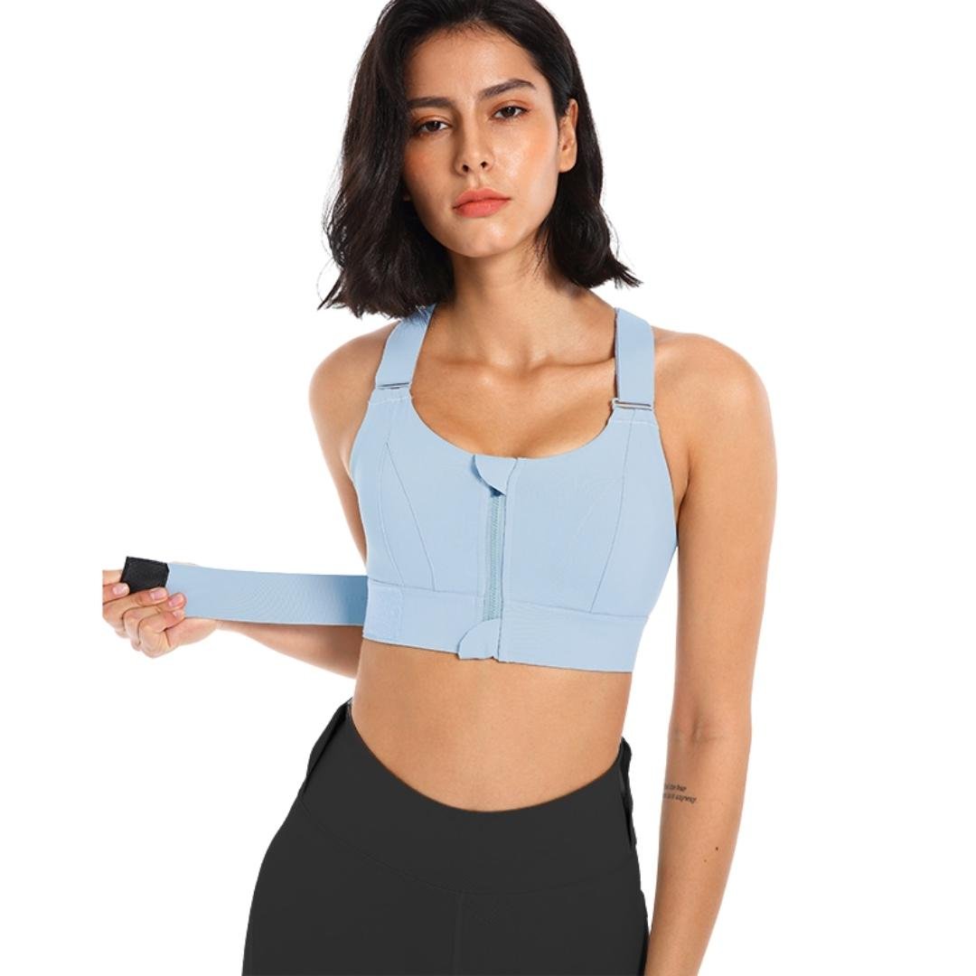 High Impact Crossback Sports Bra - Omega Walk - XY-S2WX-Light Blue-S