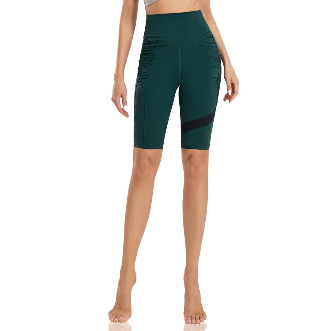 Max Comfort Capri Leggings with Pockets - Omega Walk - XY-A5-Dark Green-S