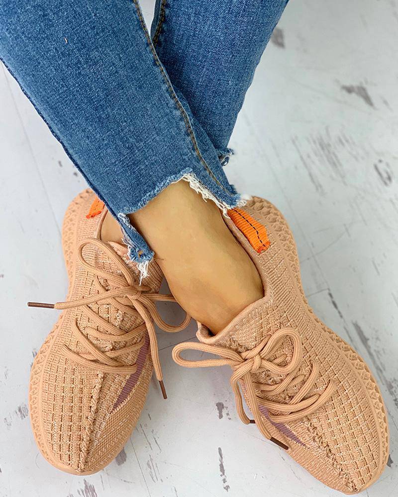 Net Surface Breathable Sneakers for Women - Omega Walk - M82-ORANGE-35