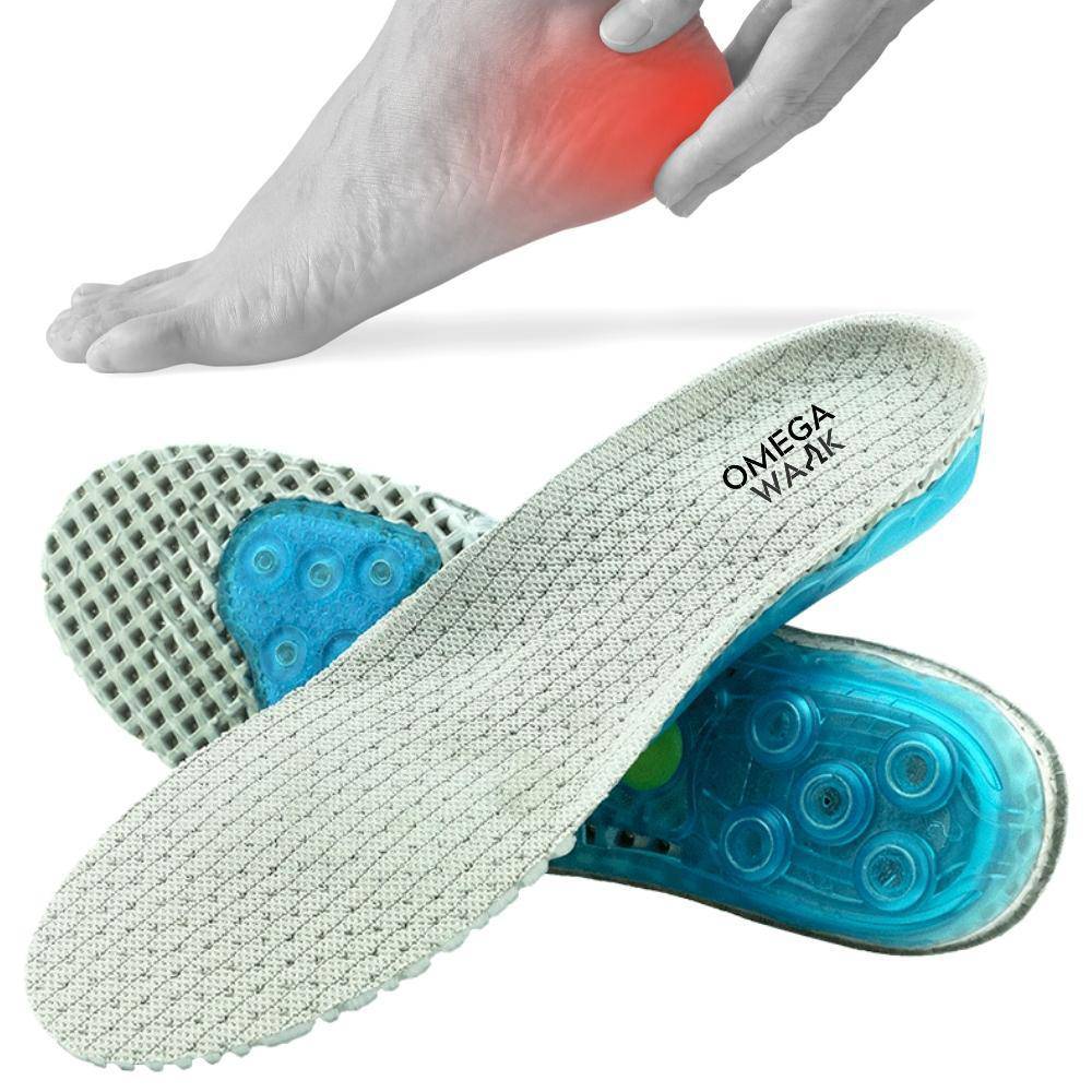 Silica Gel, High-Impact Spring Cushioning Shock Absorption Insoles - Omega Walk - XD-414-SMALL