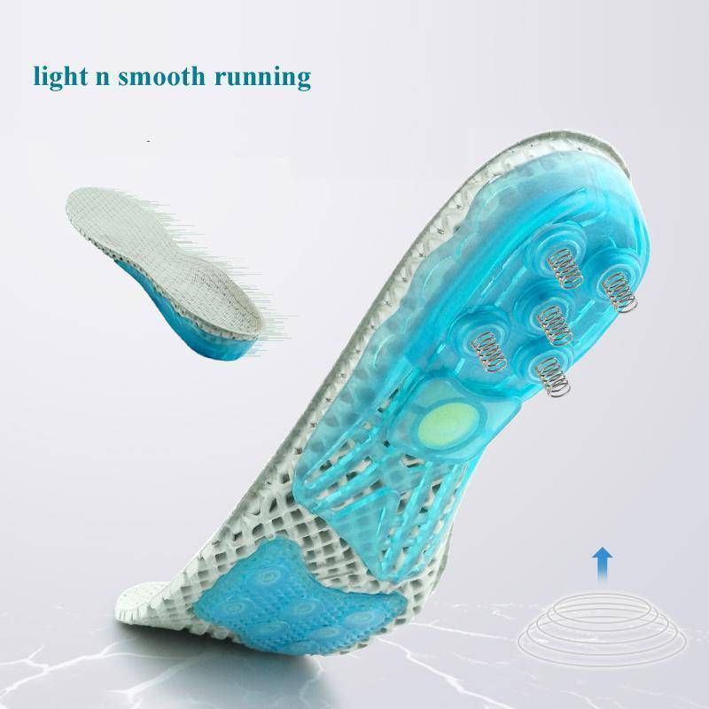 Silica Gel, High-Impact Spring Cushioning Shock Absorption Insoles - Omega Walk - XD-414-SMALL