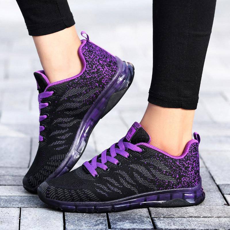 Stylish walking sneakers for women - Omega Walk - M32-PURPLE-35