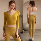 Supreme Fit 3-piece Activewear Set for Women - Omega Walk - YG-LSM011-Mustard-Yellow-White-Mustard-Yellow-S