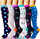 Unisex Compression Socks (5 Pairs) -15-20 mmHg - Omega Walk - socks-5-small